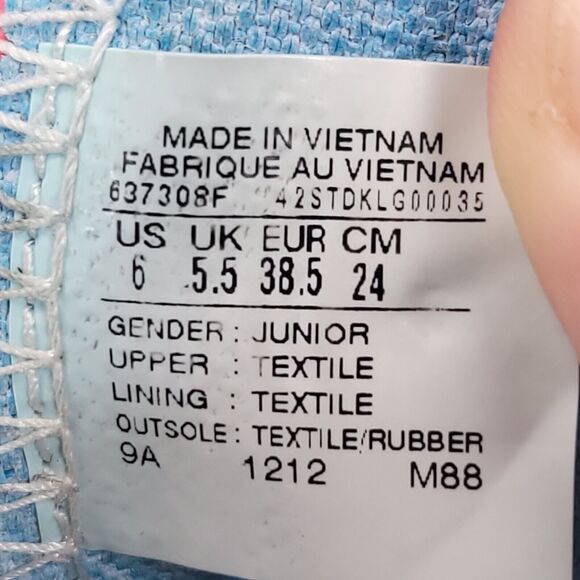 Converse All Star Low Lace Up Shoe Youth Girls Size 6 637308F Black Pink White - Picture 9 of 9